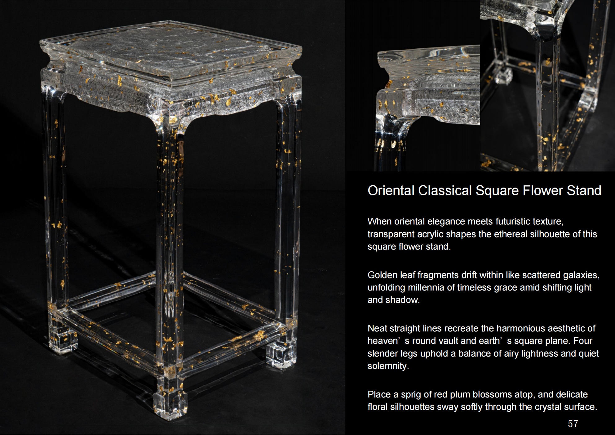 Chinese Classical Square Flower Stand